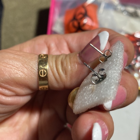 ❤️SALE✅  REAL South Sea GoldenPearl dangling in silverplated Swarovski Crystal - Picture 6 of 7